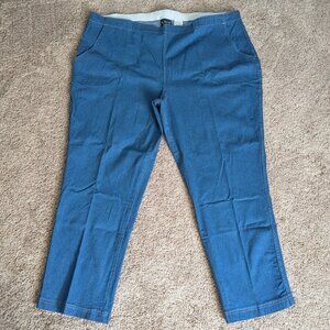 Kayo Pants Womens 28W Blue Denim Elastic Waist Straight Leg Casual Stretch NWT